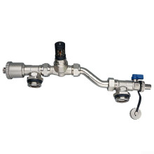 Differential Pressure Bypass Valve for Underfloor Heating, Self-Regulating System, Pressure Equalization, Temperature Control, Silver