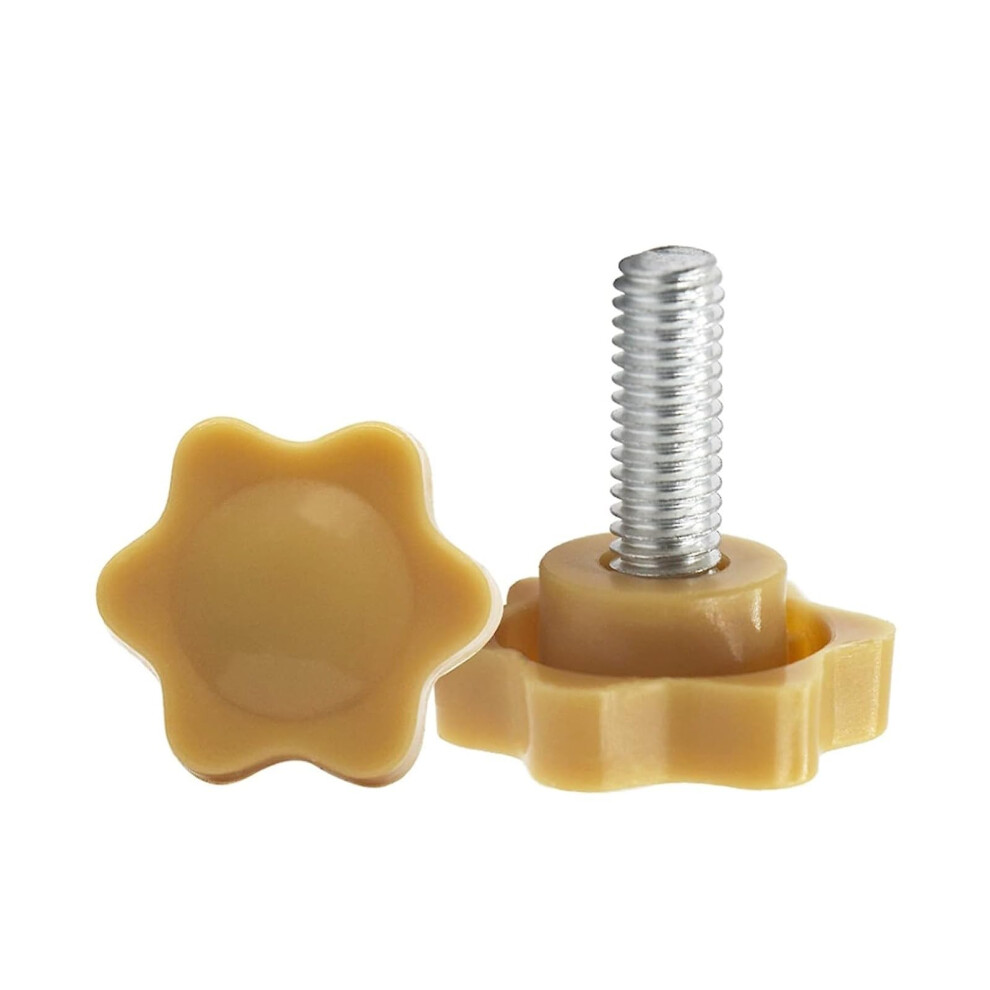 Knurled Knobs Thumb Screws Star Shaped Plastic Head M4 M5 M6 M8 M10 Locking Parts White Yellow 25mm Head 12mm Length 5pcs-image-OPC-PK7JK5Q-NEW