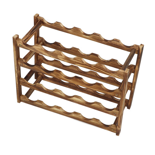 Wine Rack Pine Wood Wine Bottle Storage Shelf 1