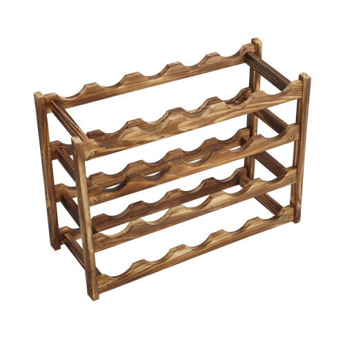 Wine Rack Pine Wood Wine Bottle Storage Shelf 2