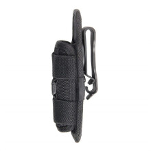 Schwarze Nylon Outdoor Taschenlampe Tasche 14,5x5,5 cm Drehbarer Gürtelhalter