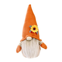 3Pcs Orange Faceless Cloth Doll Decor Lovely Festival Party Adornment
