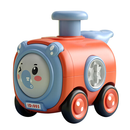 Inertia Train Toy Press Face Changing with Whistle