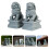 2pcs Lion Tabletop Ornament Grey Stone For Office And Home 4