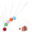 Reusable Stir Sticks Fruit Picks Glass 5set Assorted Color 5