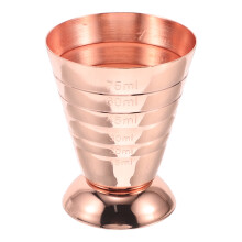 Mlins Double Bead Measuring Cup Bartender Stainless Steel Rose Gold