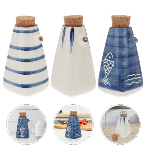Soy Sauce Bottle Assorted Color 3pcs 5.9x3.5in 2