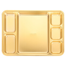 1Pc Stackable Golden Stainless Steel Food Storage and Serving Plate