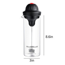 Portable Milk Frother Cup for Coffee, Drink Cup with 3 Heads Whisk Coffee Frother,BPA, for Latte, Cappuccino, Hot Chocolate, Eggs Flye250676
