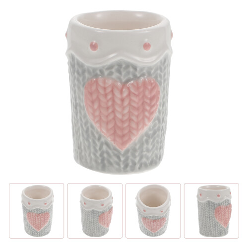 ceramic heart toothpick holder jar for home use 2