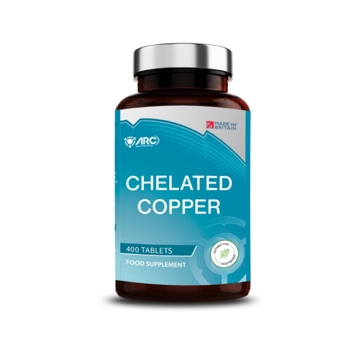 Chelated Copper Supplement 400 Tablets for Men & Women