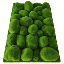 2Pcs Fake Moss Mat Green Artificial Cotton Turf for Mini Garden Decor