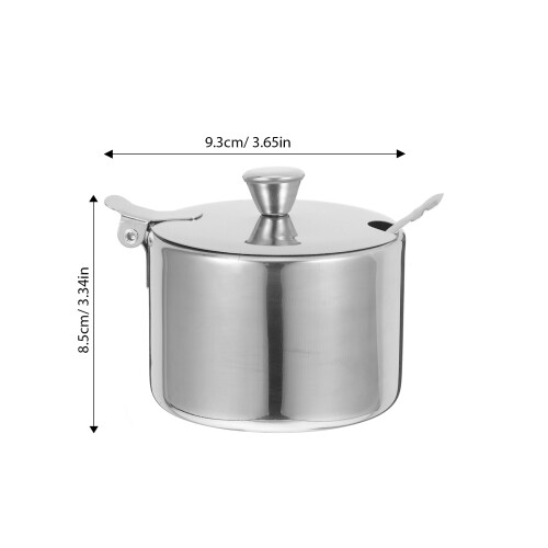 1Set Compacte Zilveren Kruidenpot Rvs Met 2