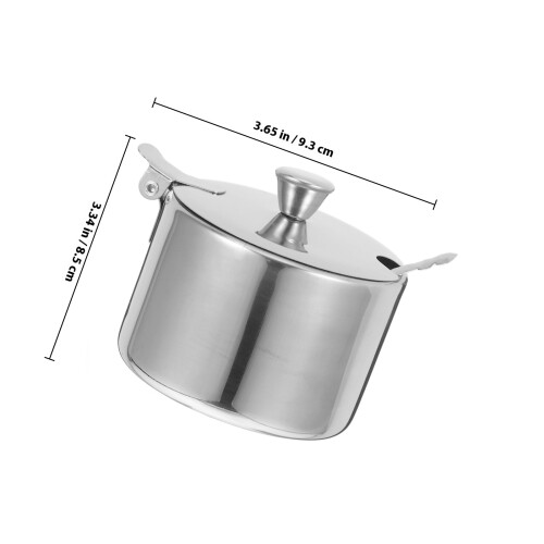 1Set Compacte Zilveren Kruidenpot Rvs Met 1