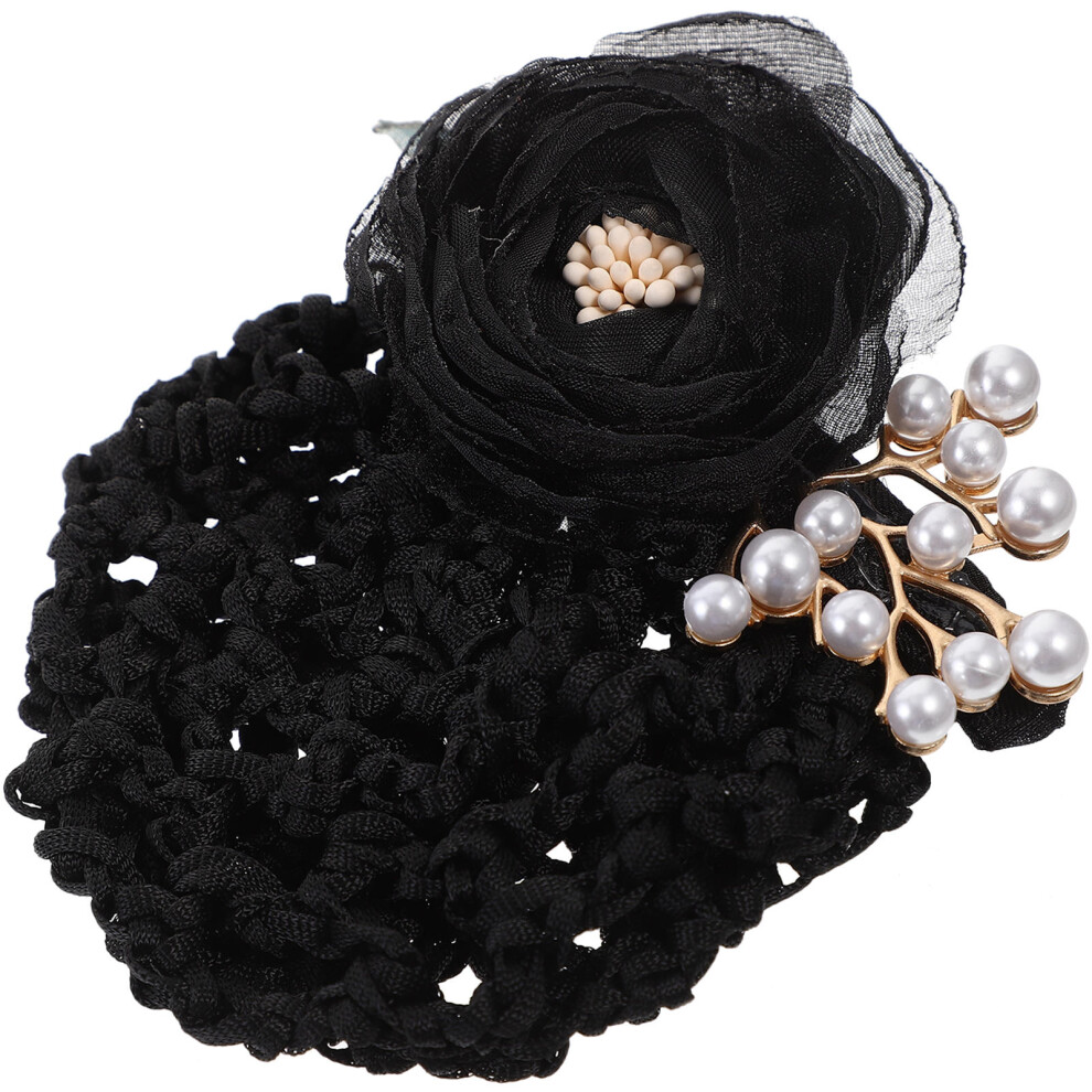 Inoomp Ballet Hair Bun Cover Black Fabric 1Pcs For Women