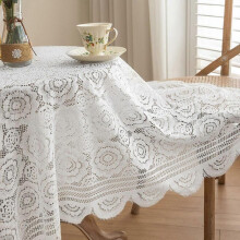 Sunflower Tablecloth White Lace Knitted Round Table Rectangular Coffee Table Dining Table Desk TV Cabinet Cover Cloth Hollow Tablecloth Flye254915