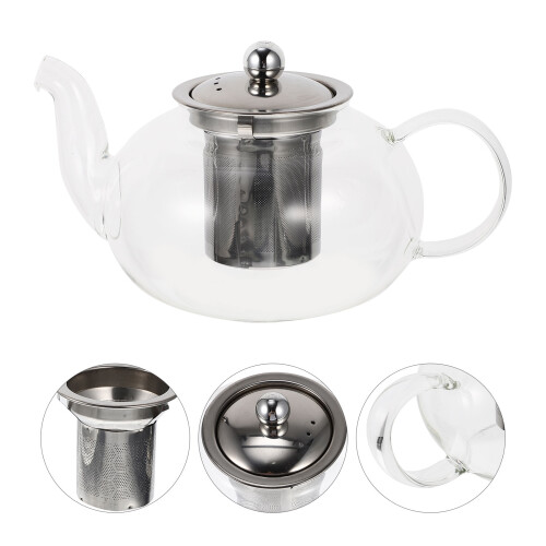 Loose Leaf Teapot Transparent Glass 1set 2