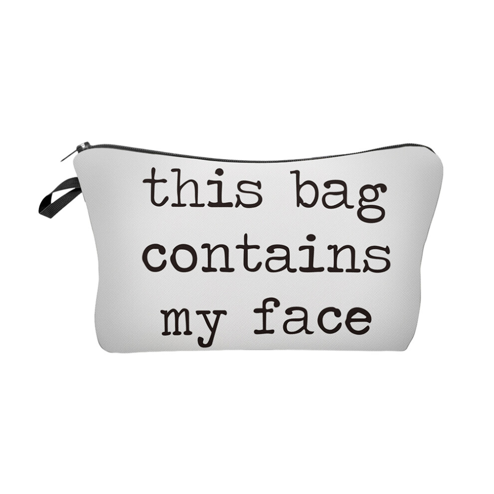 Solustre Cosmetic Bag Cosmetics Travel Miss Small Zipper Pouch Letter Makeup