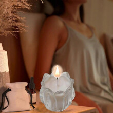 Aromatherapy Candle In Decorative Glass Jar with Soft Floral Aroma Ideal for Relaxation Home Decoration Celebrations And Special Moments Flye256591