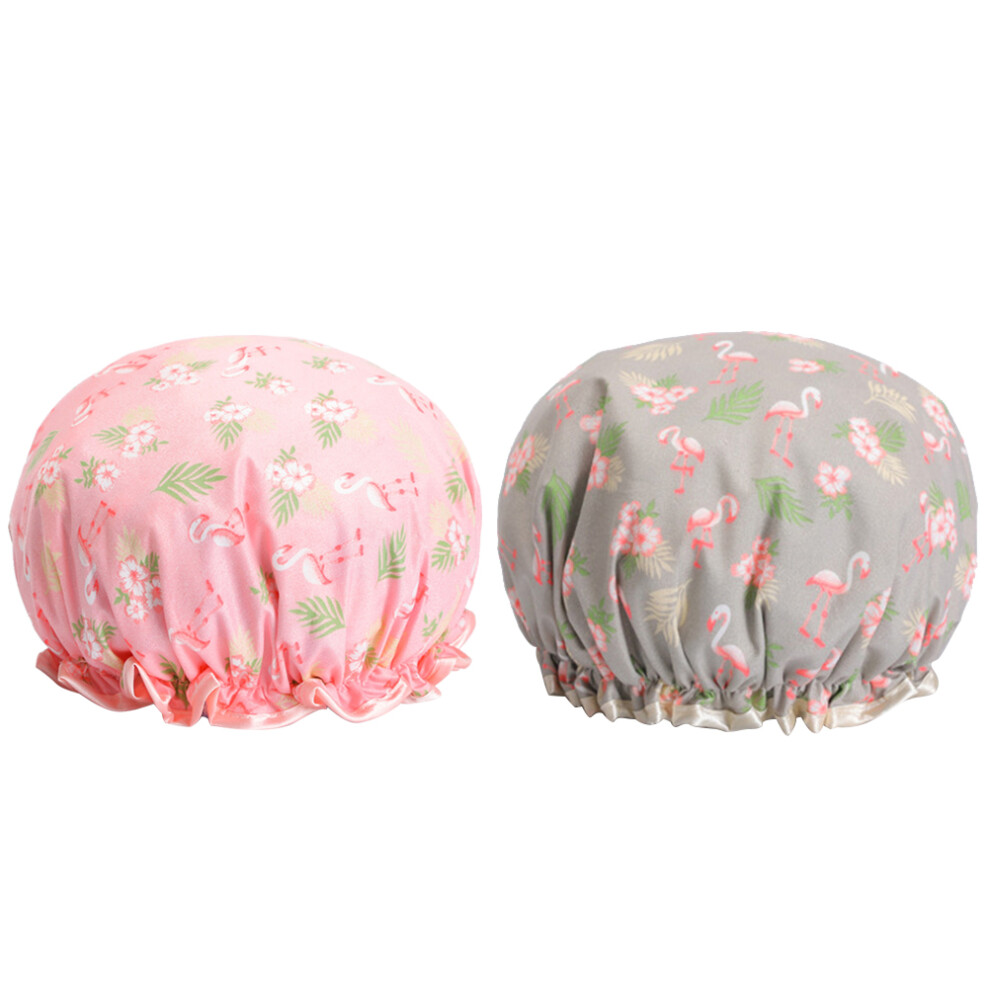 Totority 2 Pcs Reusable Shower Caps Hats Women Bath For Bathing Waterproof