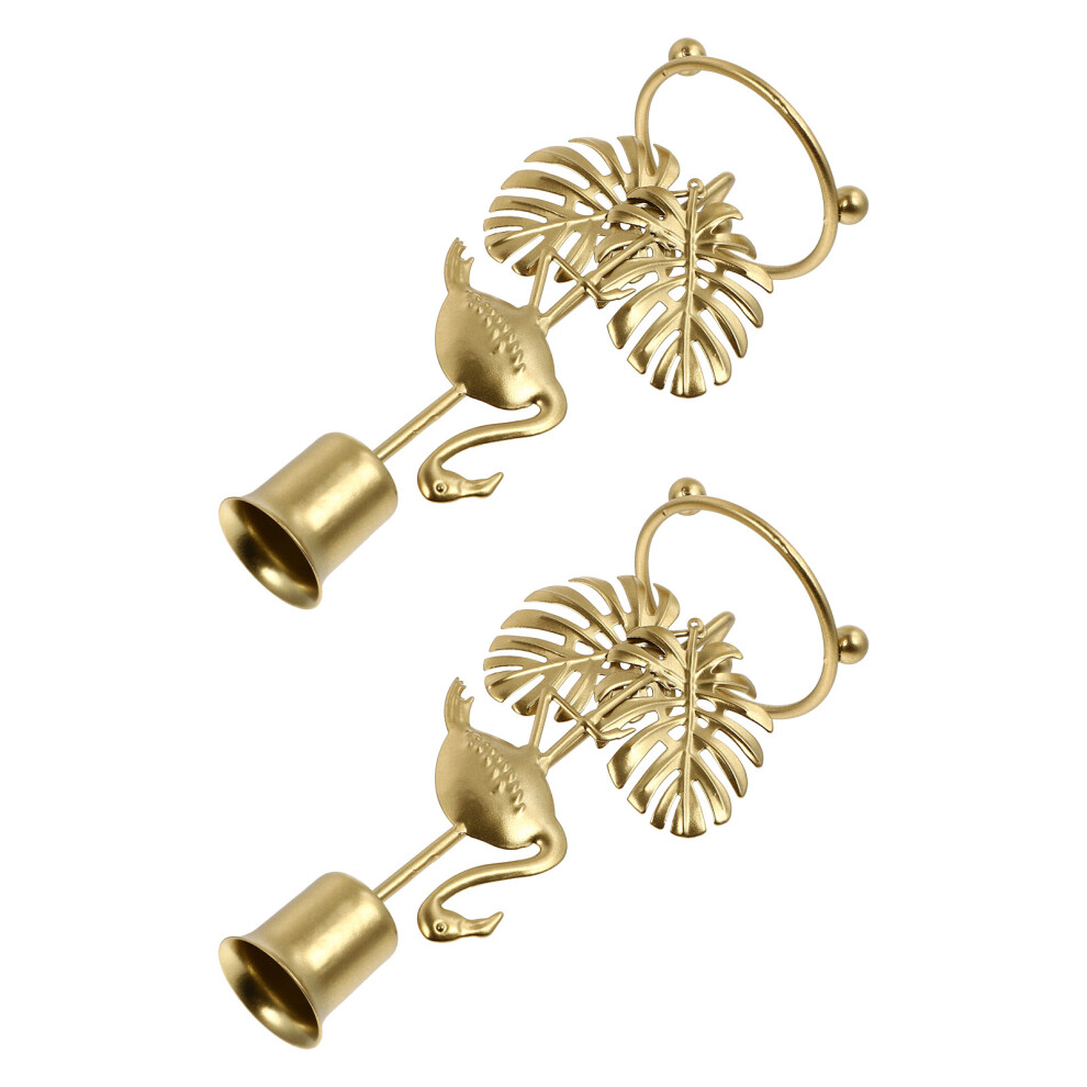 Candle Holders Golden Plated Iron 2pcs 2.8x2.8x6.9in-image-OPC-PK7M2NZ-NEW