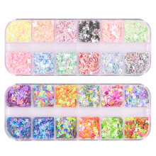 Nail Art Sequins Assorted Colors For Diy Manicure And Makeup
