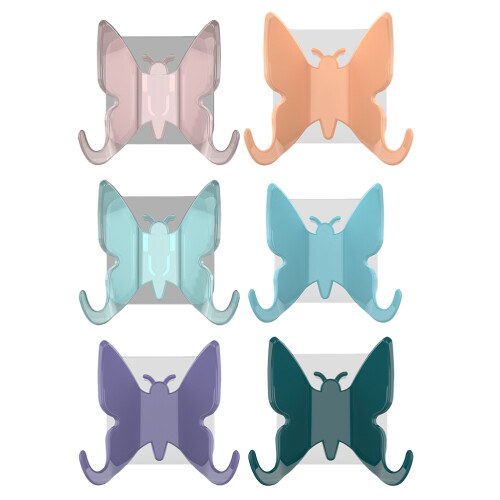 Raindrops  6 Pcs No Trace Hook Bathroom Hooks Self Adhesive Decorative