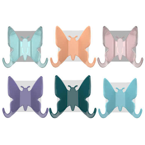 Raindrops  6 Pcs No Trace Hook Bathroom Hooks Self Adhesive Decorative 2