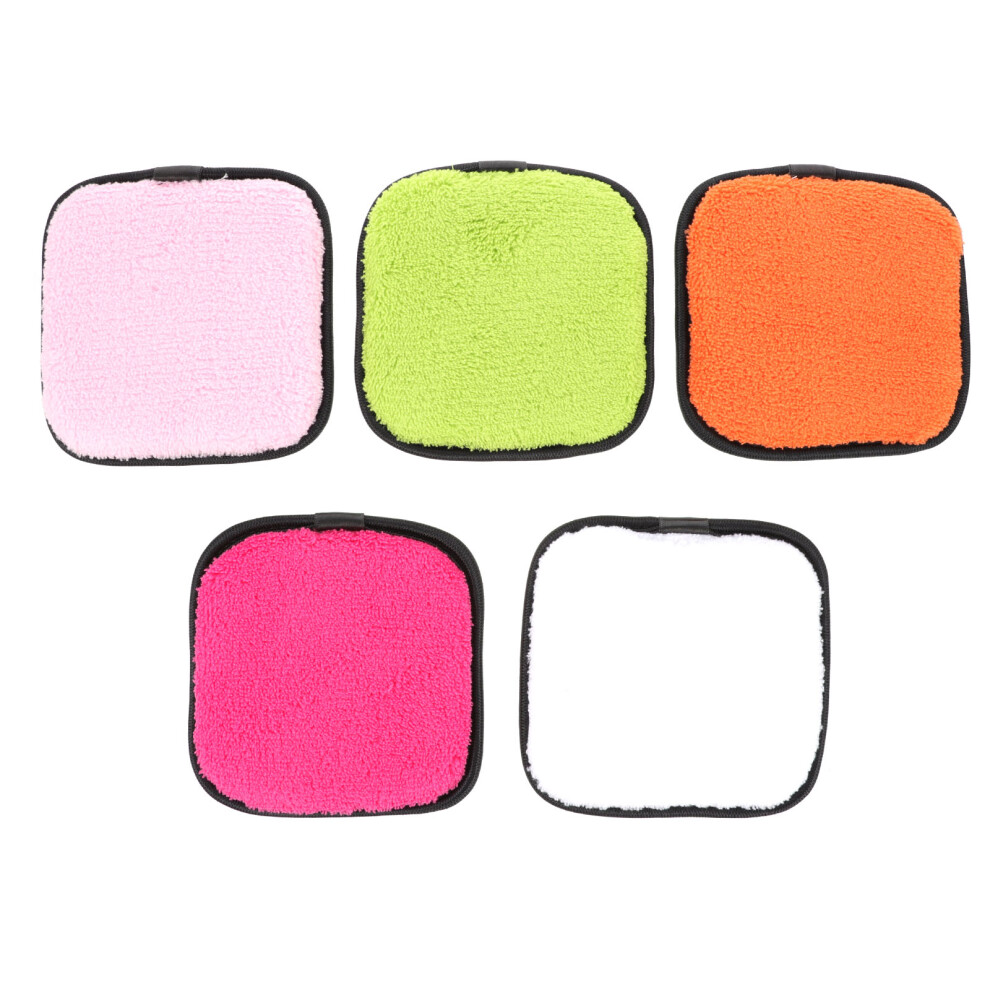 Happyyami 5Pcs Fiber Makeup Remover Pads Assorted Color Facial Cleansing Sponges