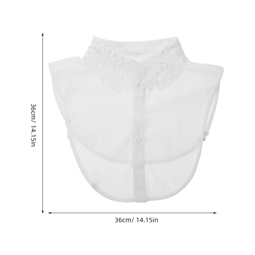 White Fake Collar Chiffon 1pack 14.2x14.2x0.4in 1