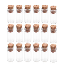 50pcs Mini Glass Bottles With Cork Stoppers Transparent Diy Wish Jars