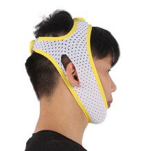 Atmungsaktives Mesh Anti-Schnarch-Kinnband für Erwachsene, Gelb, Kantenabdeckung