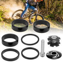 6 Stück Aluminiumlegierung Fahrrad-Kopfsets Spacer, 28,6 mm, Schwarz