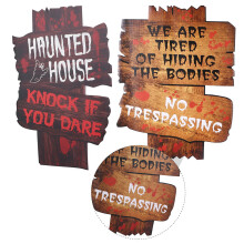 2 Pcs Halloween Road Sign Lawn Advertising Board Street Signs Guide
