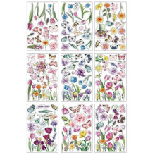 Spring Window's Tight Glass Window 9Sheets Flower Window Been for Glass Window Butterflies Easter Window Flower Window Stickers Flye255091