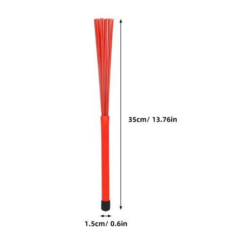 1 Pair Red Retractable Drum Brush For Jazz Drum 1