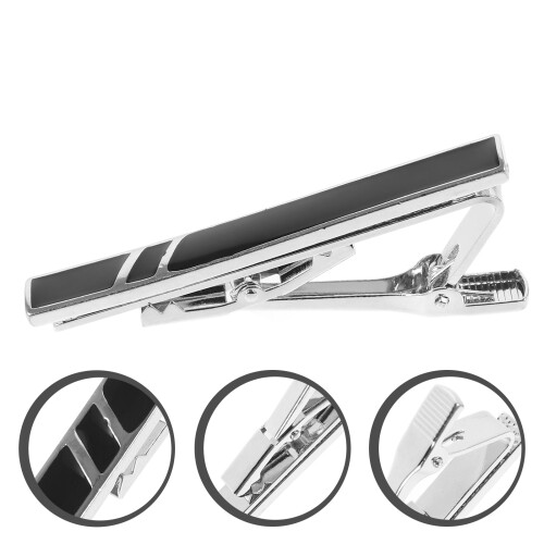 Raindrops Tie Pin Necktie Clip Rectangular Zinc Alloy Multi 1pack 2
