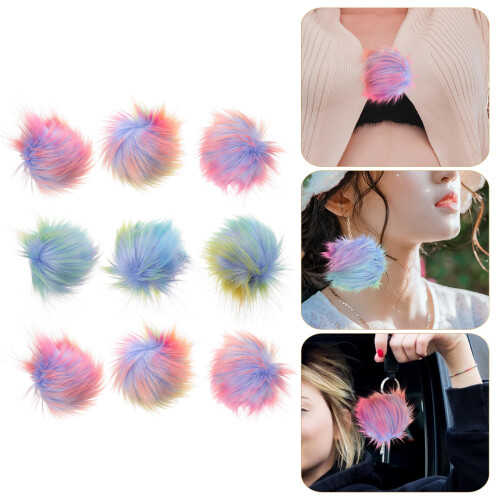 Faux Fluffy Balls Assorted Color Craft Projects 24pcs 2