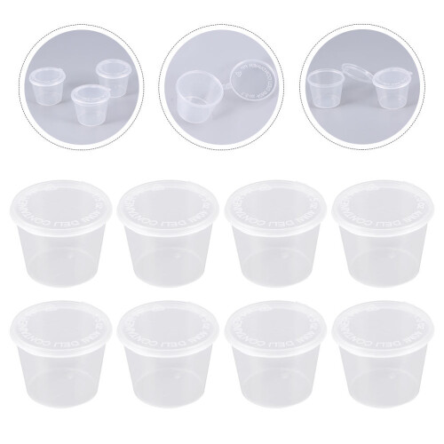 Food Grade Plastic Portion Containers White 100pcs 1.5x2x2in 2