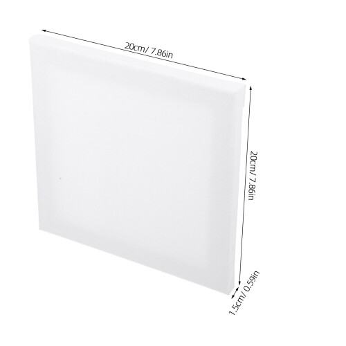 Mlins 5 Pcs Painting Board Blank Canvas 20.00x20.00x1.50cm White 1