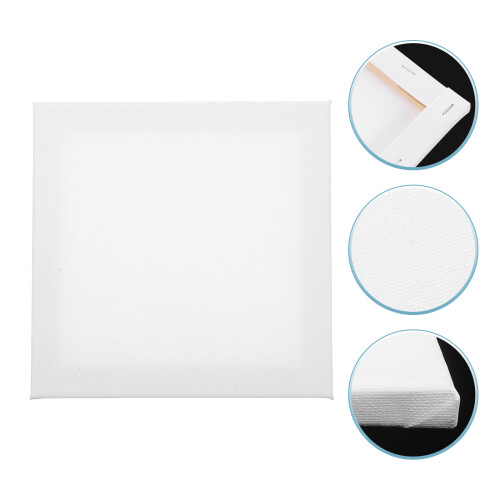 Mlins 5 Pcs Painting Board Blank Canvas 20.00x20.00x1.50cm White 2