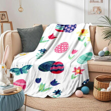 Easter Eggs Blanket Colorful Decoration Soft Comfortable Lightweight Blanket for Boys And Girls Suitable for Sofa Living Room Couch 40x 60in Flye25643