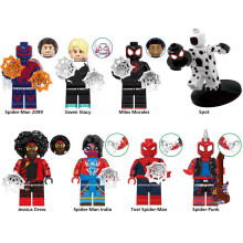 8PCS Minifigure Spider-Verse Blocchi da costruzione in plastica ABS