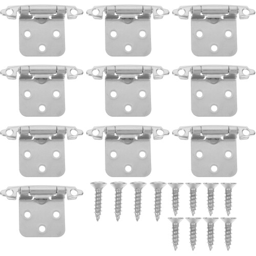 10 Pcs Kitchen Cabinet Hinge 7.00x4.50x2.00cm Silver
