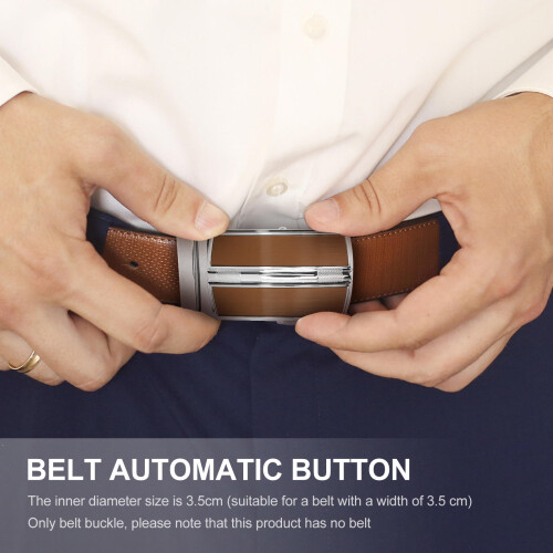 Belt Buckle Khaki Chrome 1pcs 3.3x1.6in 1