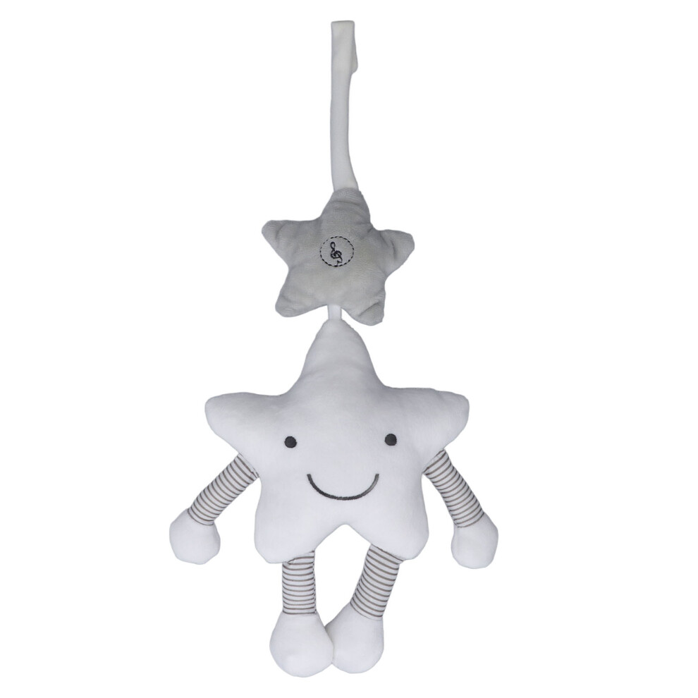 Baby Crib Mobile With Wind Chime Soft Plush Cute White