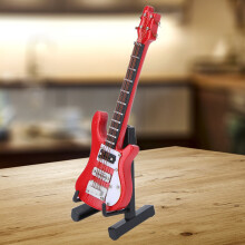 Mini-Holz-E-Gitarrenmodell-Dekoration, Rot, 10x3x1cm