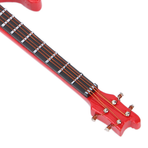 Mini-Holz-E-Gitarrenmodell-Dekoration, Rot, 10x3x1cm 2