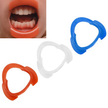 3 Stück O-Form Lippenrückhalter, Mundwächter, Blau/Orange/Weiß