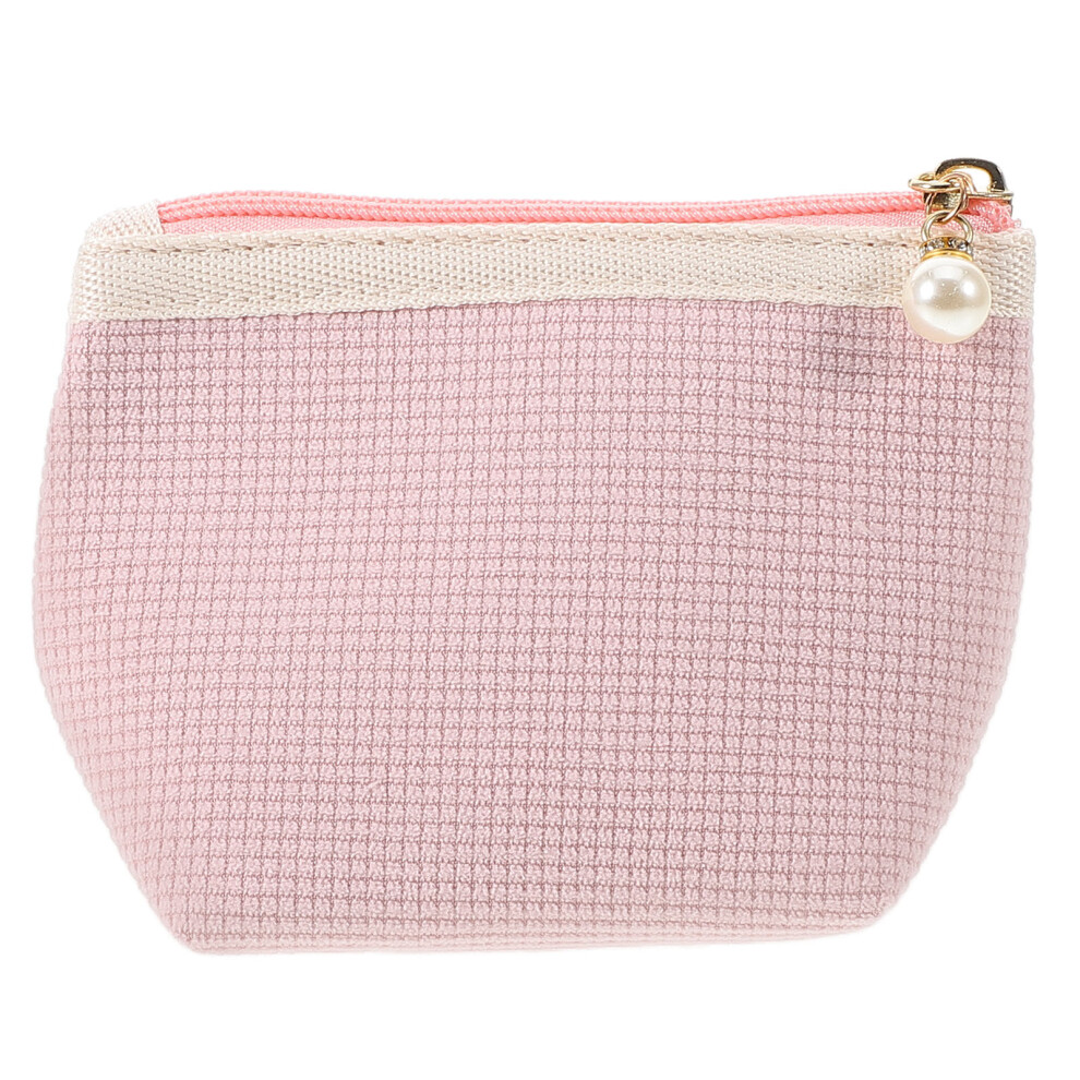 Aboofan Pink Coin Pouch Corduroy Cosmetic Bag For Women 1Pcs